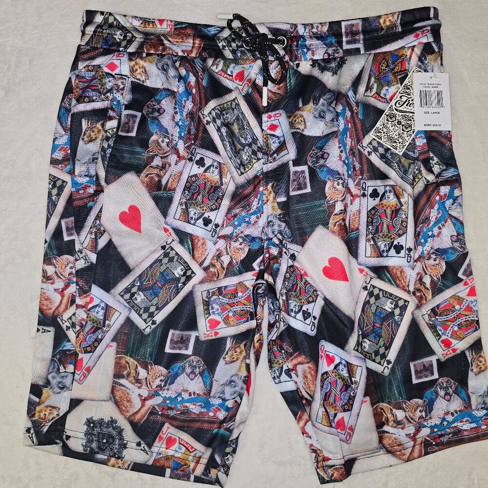 Fresh Prints of Bel Air Poker Shorts sz Large BNWT 9" Inseam